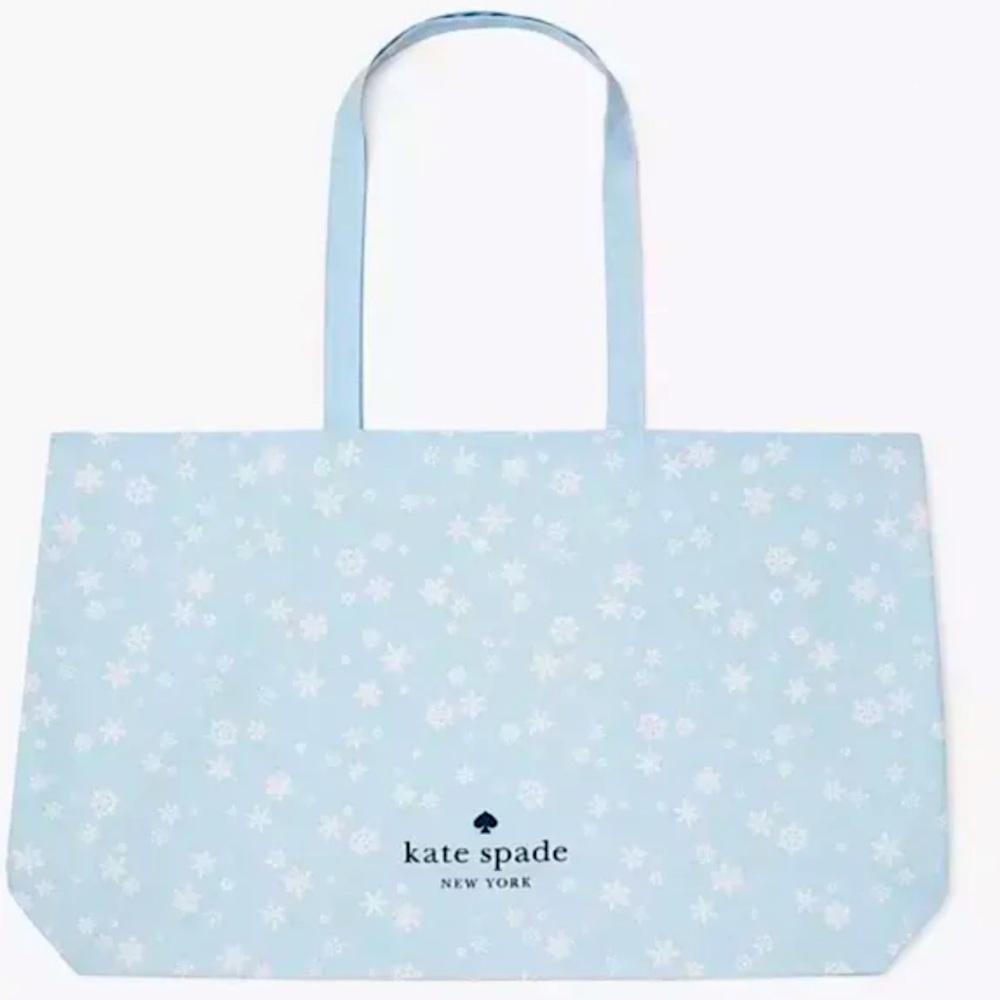 kate spade New Light Blue Snowflake Lightweight Tote Bag